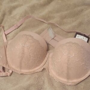 Elegant Lace Push-Up Bra - Pink
